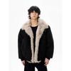 2025 Winter Retro Distressed Mountain Eagle Cotton Coat: Unisex Loose Fit with Warm Fur Collar