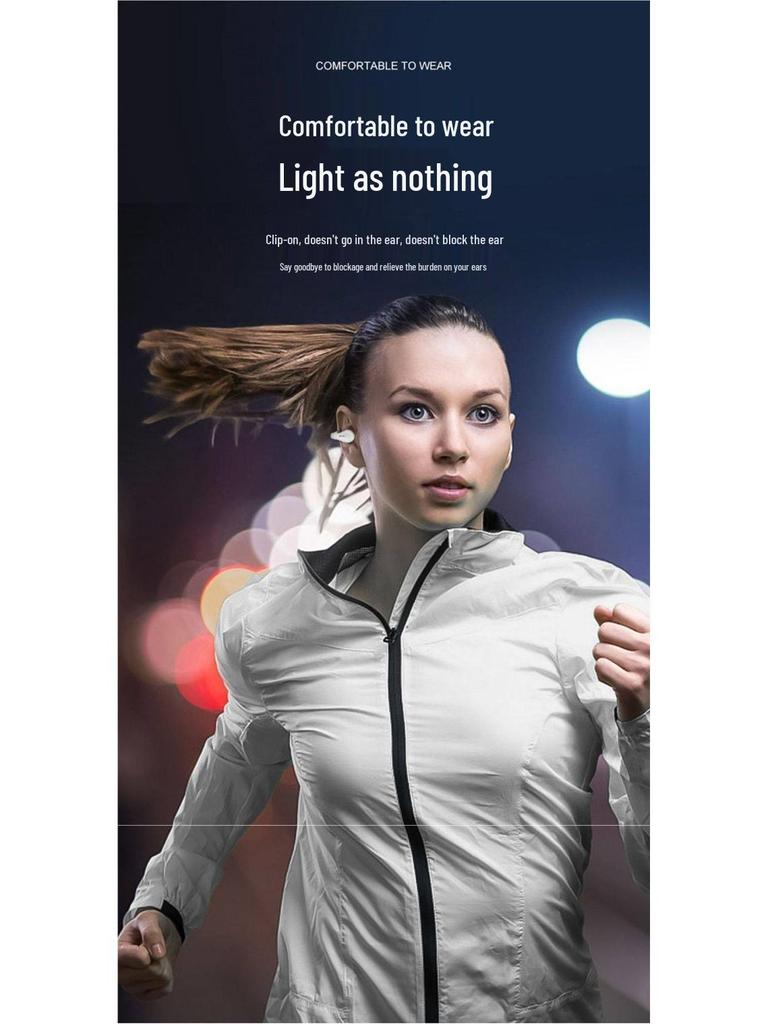 Bone Conduction Clip-on Bluetooth Headphones 25, 2025 Model, Binaural, Clear Sound, Long Standby