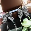 1Pc Car Seat Back Hook Polka Dot Bow Hanging Holder Car Storage Hanger Interior Accessories Female Automobile Practical Hook