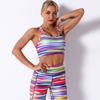 Digital Printed Color Floral Stripe Breathable Yoga Bra Women's Sports Running Fitness Wear