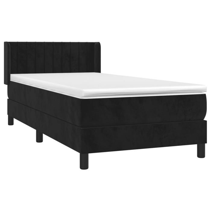 3131053 vidaXL Divan Bed with Mattress Black 90x190 Cm Velvet