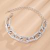 PuRui Punk Thick Chunky Link Chain Necklace for Women Classic Choker Zircon On The Neck Collar Ladies Party Accessories Fashion