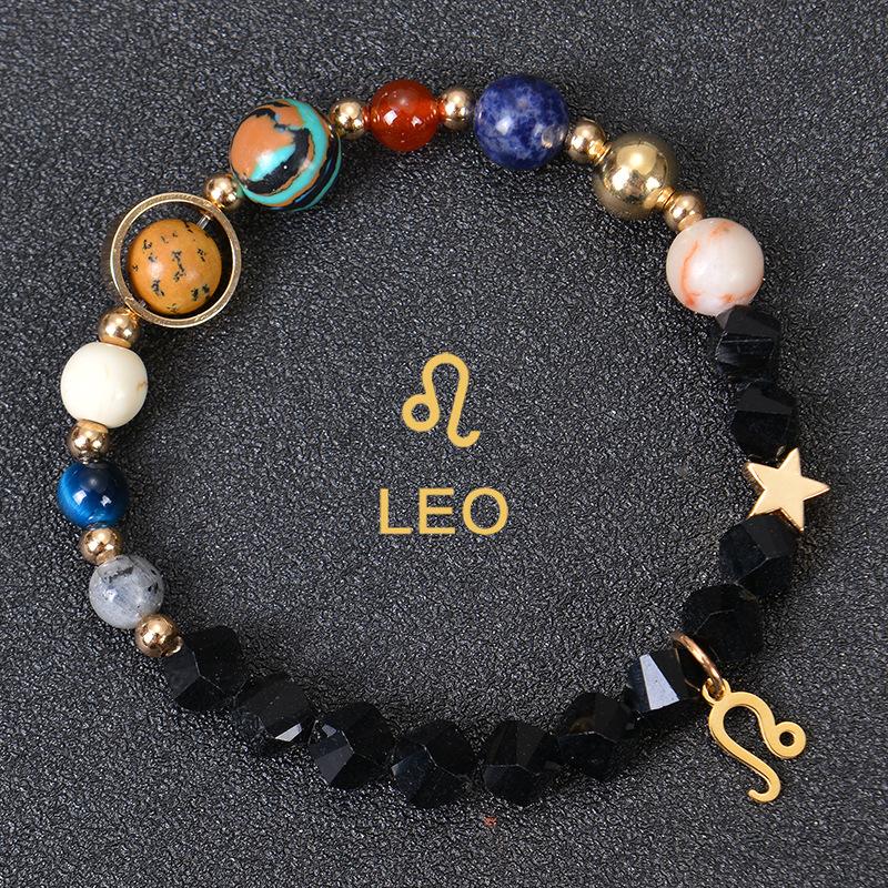 Eight major planets and twelve zodiac signs bracelet, frosted stone, bead bracelet, planets, Christmas gift, Stocking stuffers