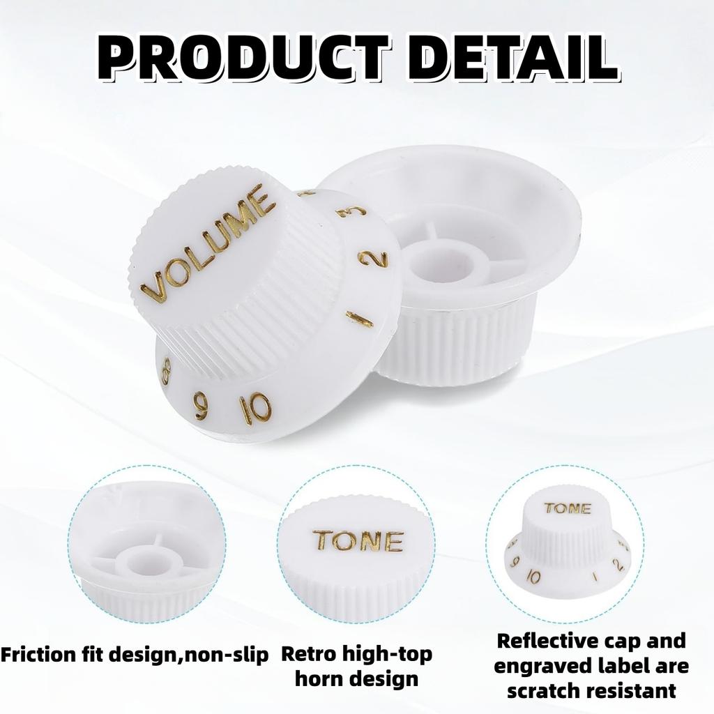 Miwayer 3Pcs/set Plastic Guitar Knobs /2T1V Volume Tone Control Knobs Top Hat Caps/for ST SQ Electric Guitar Parts
