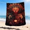 1pc Lion Head Ornament Outdoor Blanket, Soft And Comfortable Blanket, Casual Warm Outdoor Blanket, Good Birthday Gift Yy251201163