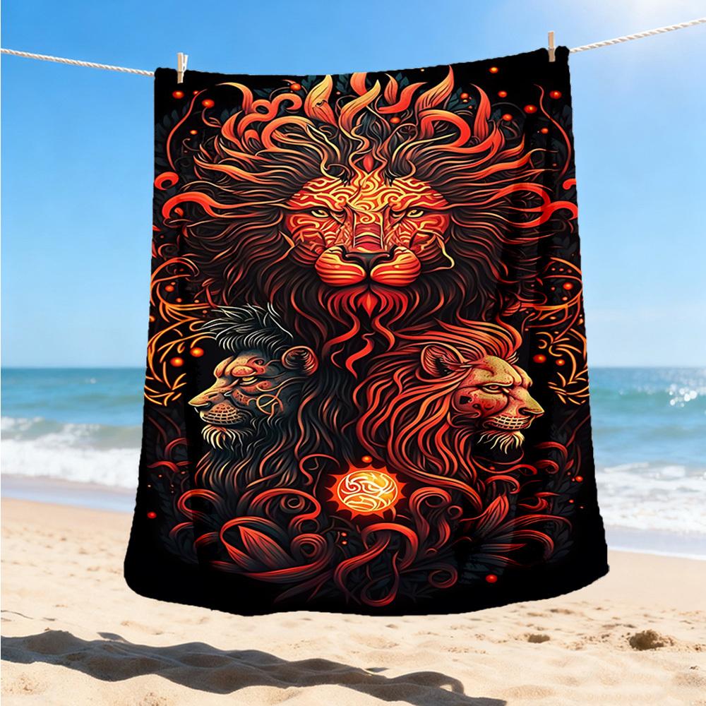 

1pc Lion Head Ornament Outdoor Blanket, Soft And Comfortable Blanket, Casual Warm Outdoor Blanket, Good Birthday Gift yy251201163 75x90cm