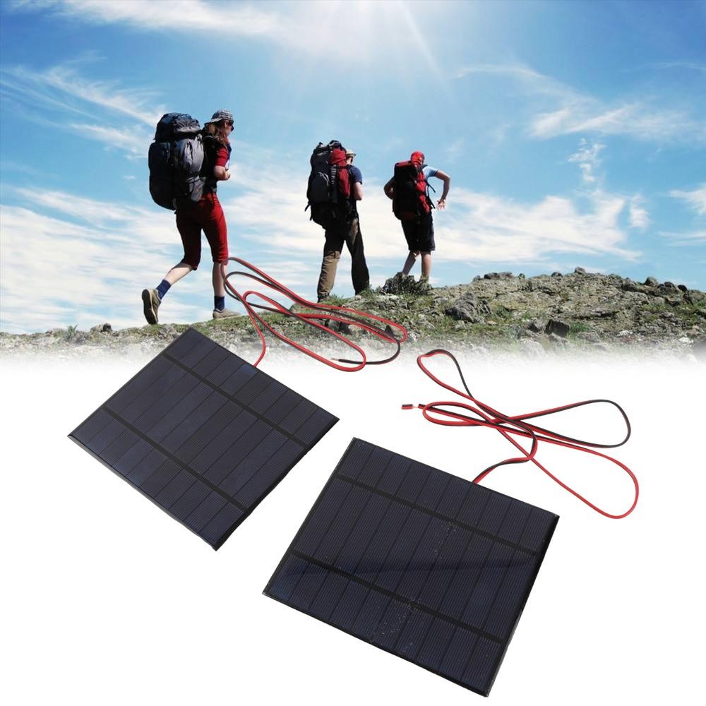 2pcs DC 5V 500mA Solar Panel Cell Module Mini Solar Panel Charger  Solar Lawn Lights