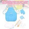 11pcs Cake Baking Role Play Set Kids Kitchen Costume Apron Chef Hat Cooking Mitt Cookie Cutters