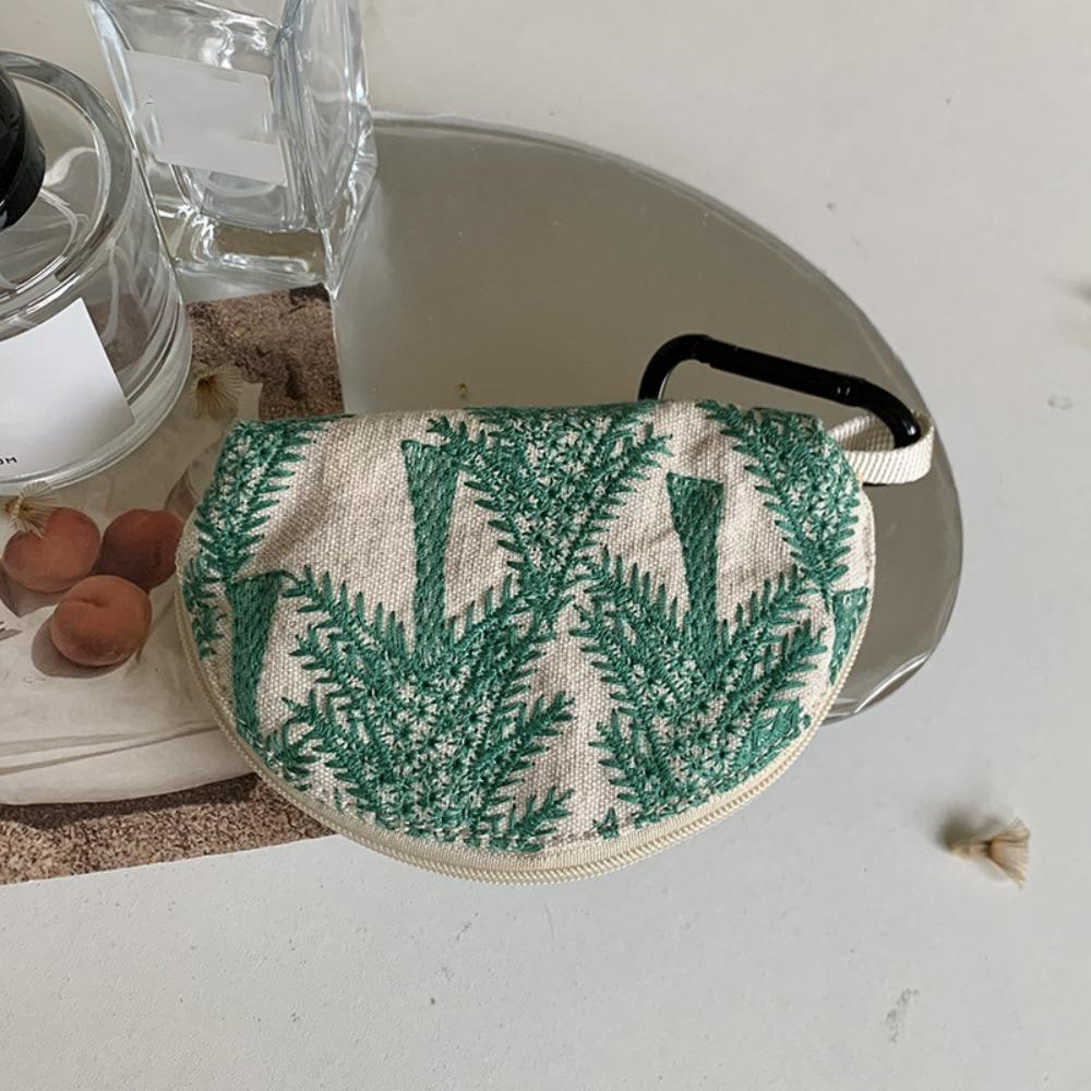 

Сумка для хранения с вышивкой цветов, хлопок-лен, маленькая косметичка, простая сумка для наушников, студенческая Style 4