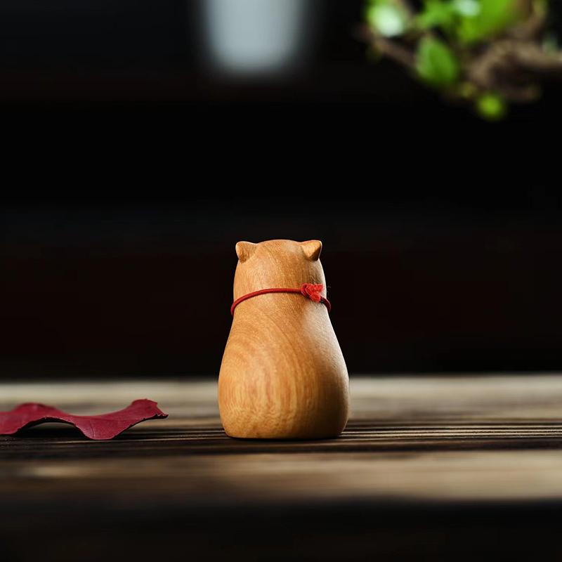 Kapybara Roztomilé zvíře Malý model Socha Masivní Dřevěná Řezba Domácí Pokoj Kancelář Auto Dekorace Příslušenství