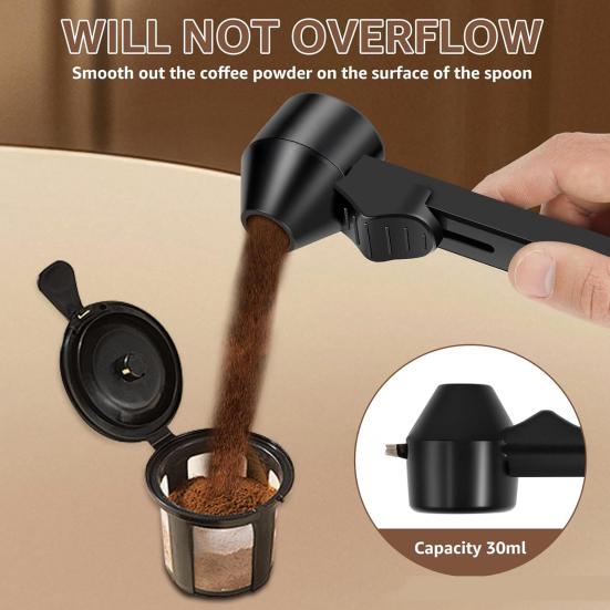Kávová lžička trychtýř pro opakovaně použitelné K-Style kelímkové pody Přesná kávová odměrka Nástroje pro plnění kávových kapslí pro přenos proteinového prášku čaje