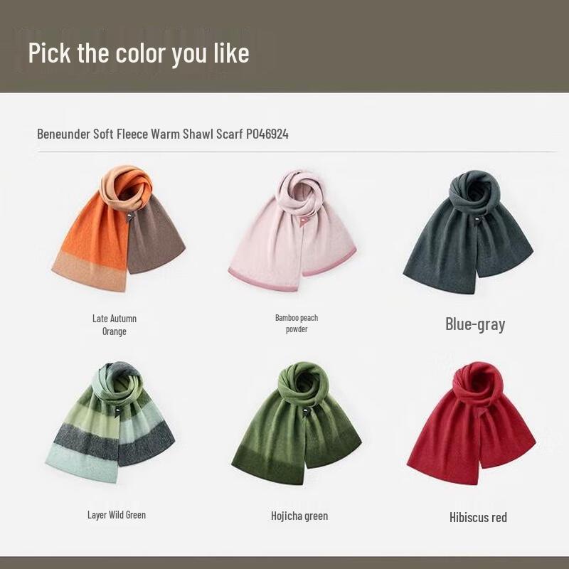 Beneunder Unisex Warm Fleece Shawl Scarf