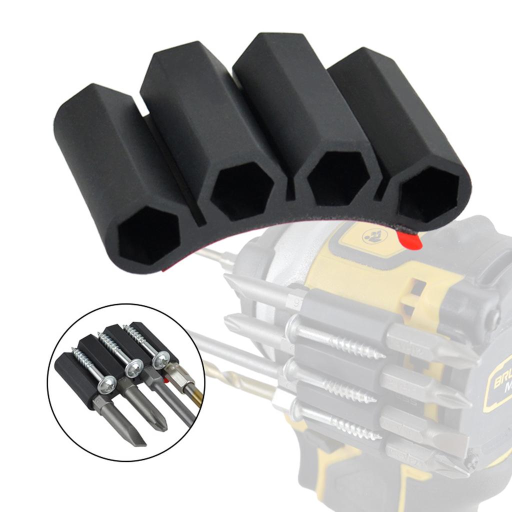 Magnetic Bits Holsters Hold 4 Drill Tips Magnetic Drill Bit Holder Drill Bit Sleeve Organizer for Impact Drivers and Drills