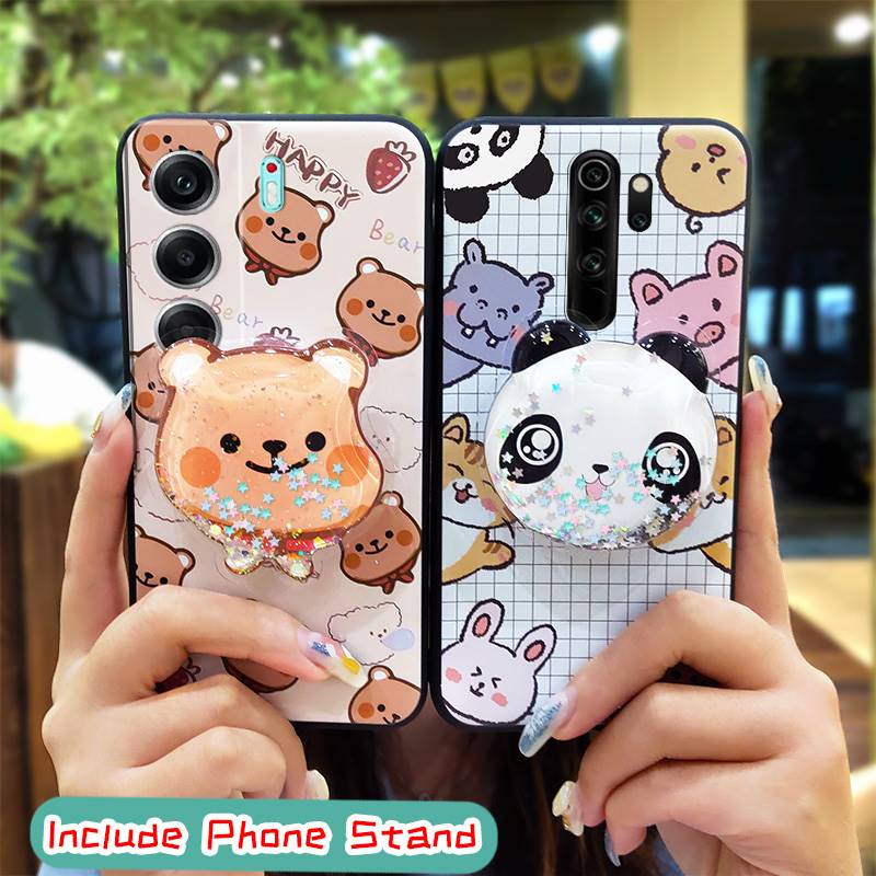 Cartoon Durable Phone Case For Tecno Camon40 4G/CM5 Waterproof Back Cover Soft Case Skin feel silicone Glitter Quicksand
