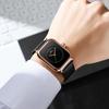 Fenzun FNGEEN Damen Quadratische Quarz Mode Freizeit Armbanduhr