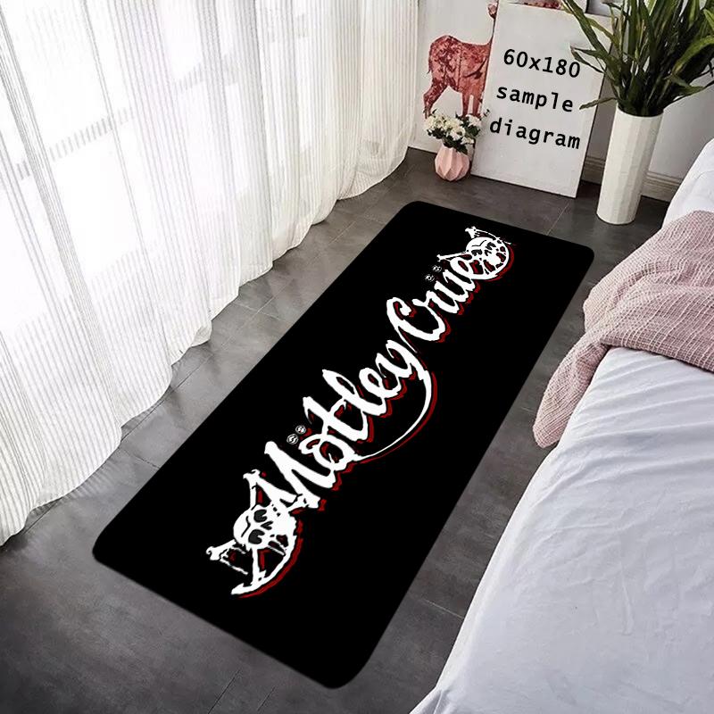 Doormat Flannel Floor Mat M-Motley Crue Indoor Foot Rug Cozy Bedside Mats Kitchen Corridor Water Absorbent Carpet Balcony Decor