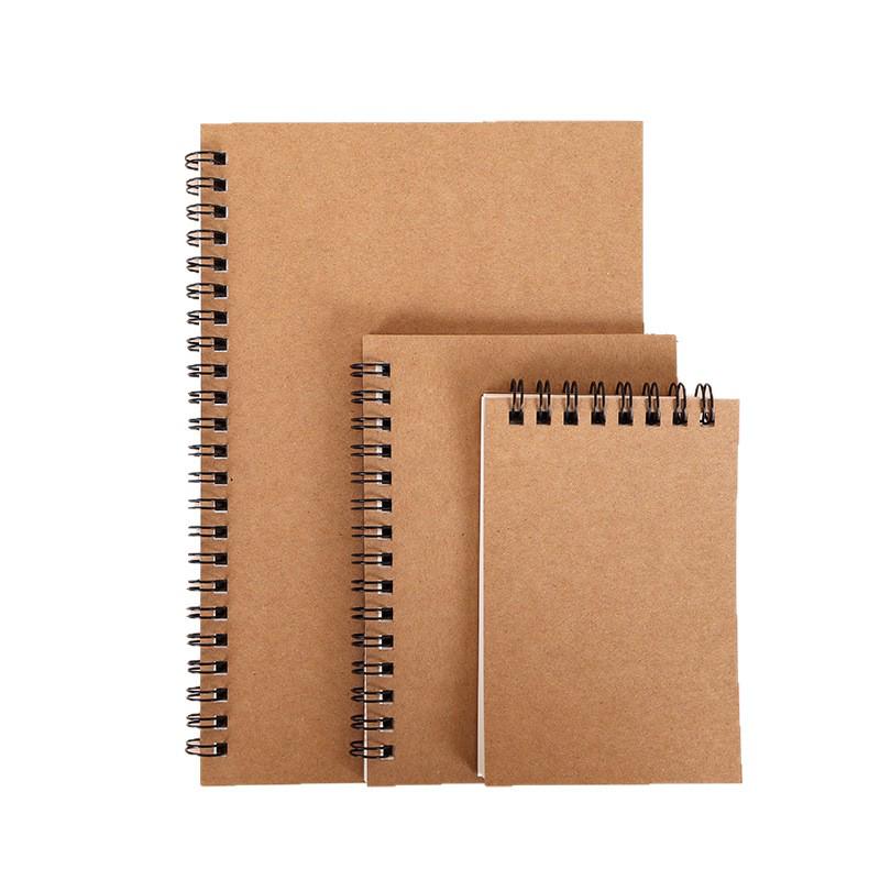 Custom Kraft Paper Spiral Notebook - Retro Simple Student Diary & Office Planner with Personalized Printing Logo