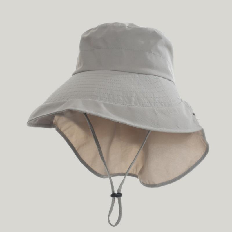 Large Brim Shawl Sun Hat, Foldable Neck Protection, Breathable Fisherman Hat, Outdoor Cycling, Hiking Sun Hat for Women