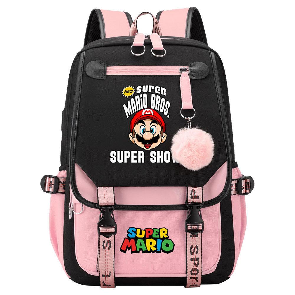 Super Printed Usb Teen Student School Bag Men'S And Women'S Casual Webbing Flip Backpack