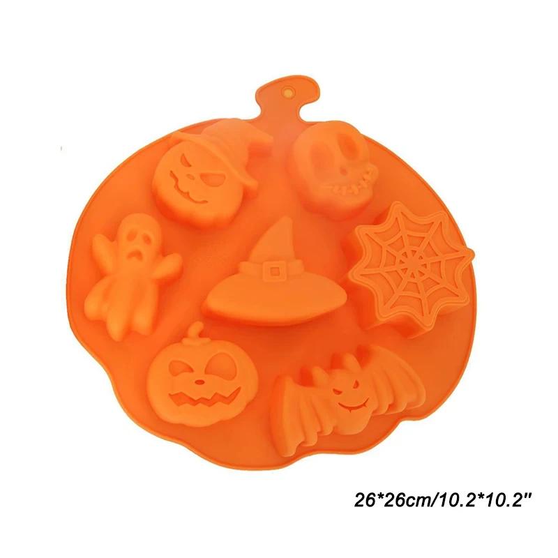 3D Silicone Halloween Cake Mold Pumpkin Ghost Shape Mould for Making Cookie Candy DIY Cake Decoration Tools Baking Accessories