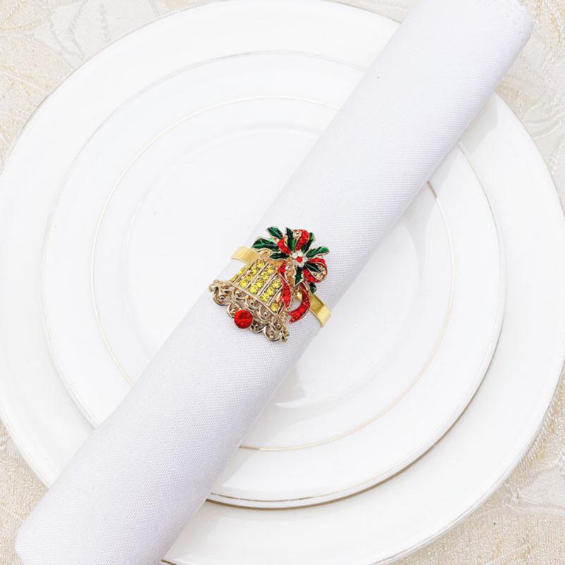 Napkin Tissue Rings Christmas Holder Table Decoration Xmas Metal Snowflake Reindeer Coconut Wedding Banquet Hotel Supplies 2024
