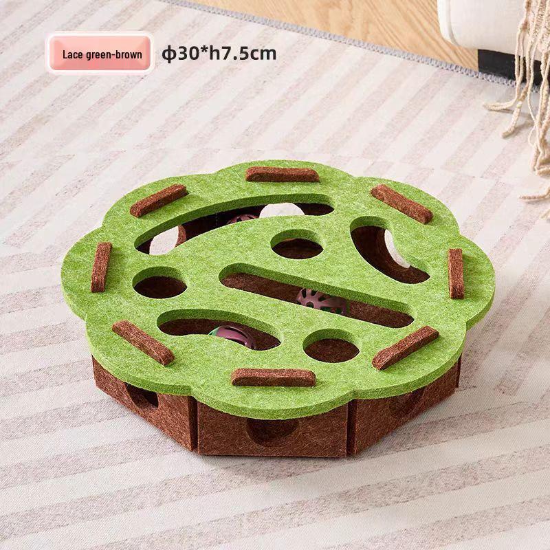 Cat Puzzle Toy - Self-Play Boredom Buster for Kittens with Maze, Digging Holes, and Bell Ball