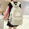 Solid Color Student Schoolbag Women's Large Capacity Backpack