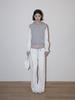 GLOWNY Contrast Dreamy Waffle Pants (Gray)