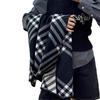 Quanzhixian plaid scarf women's winter high-end double-sided two-color personalized imitation cashmere shawl war horse scarf