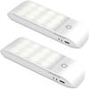 Automatic LED [Pack of 2], 12 LED USB Rechargeable Closet Night Light White 120X38X17mm