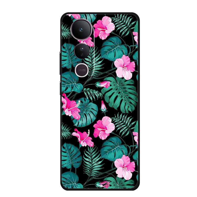 For Vivo V50 Lite Phone Case V 50 lite Coque Cute Cartoon Black Silicone Soft Back Cover For Vivo V50 Lite 5G 4G Case V50lite