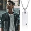 Men's Initial Vertical Bar Necklaces,Waterproof Stainless Steel Plain Geometric Pendant Collar,Personalize Custom Gifts Jewelry