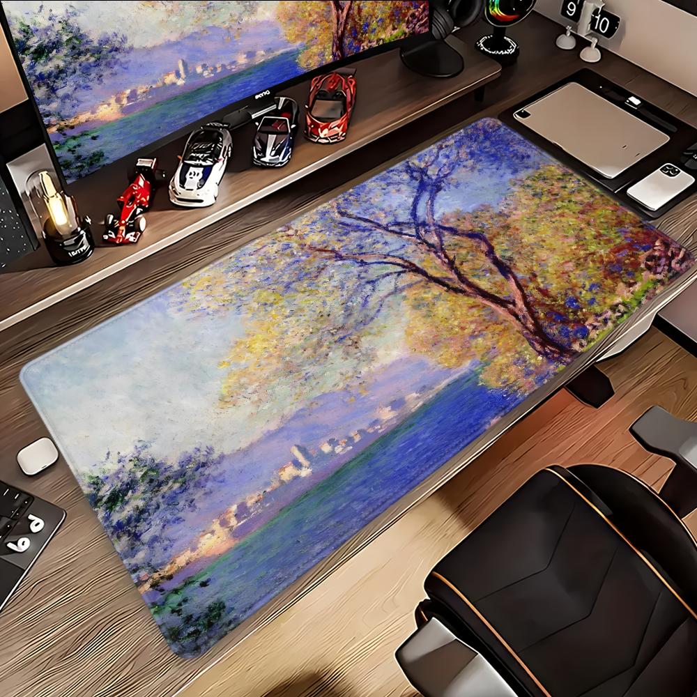 Mouse Pad Desk Mouse Pad Cute HD Desk Pad Extended Gaming Keyboard Mats Large 100x50cm XXL Claude Monet Gamer Mousepad