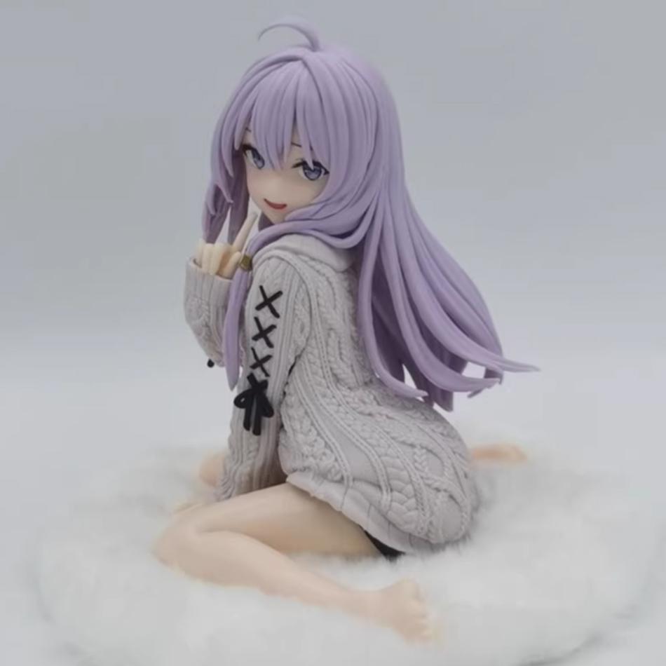 Gift The Journey of Elaina Anime Figure Knit Dress Witch Elaina Action Figure PVC Collection Model Doll Toys for Christmas Gifts