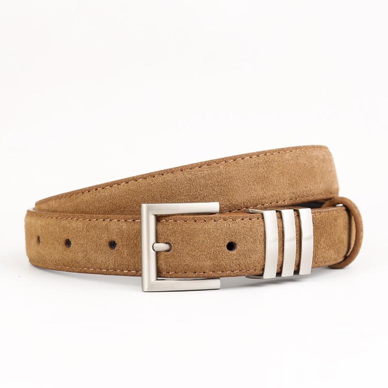 Genuine Leather Womens Belt With Silver Pin Buckle For Office Wear And Fashion