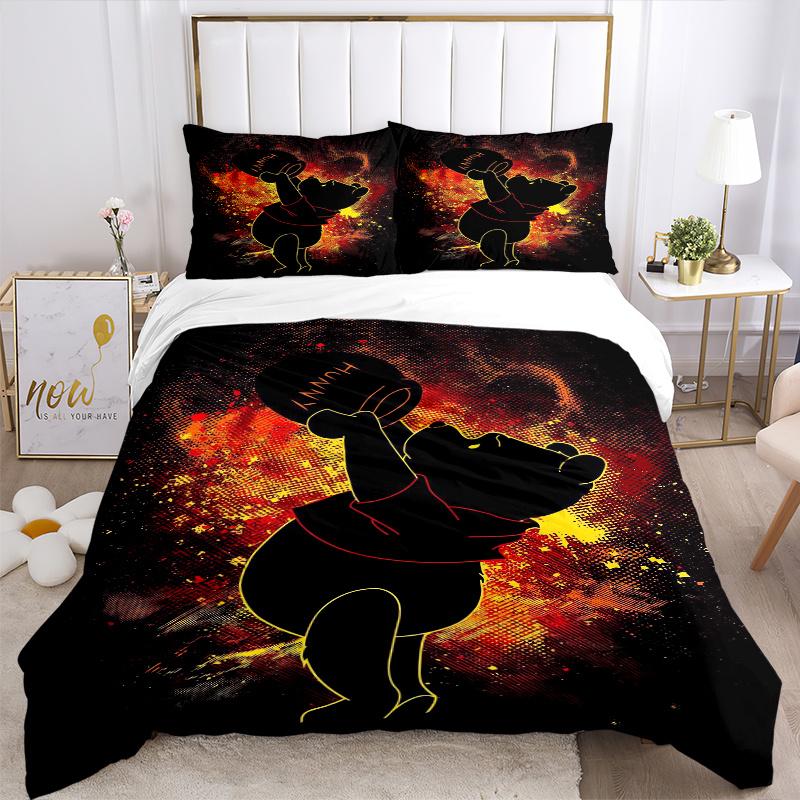 3pcs Winnie the Pooh Hug Me Printed Bedding Set, Soft and Comfortable Quilt Cover for Bedroom S100