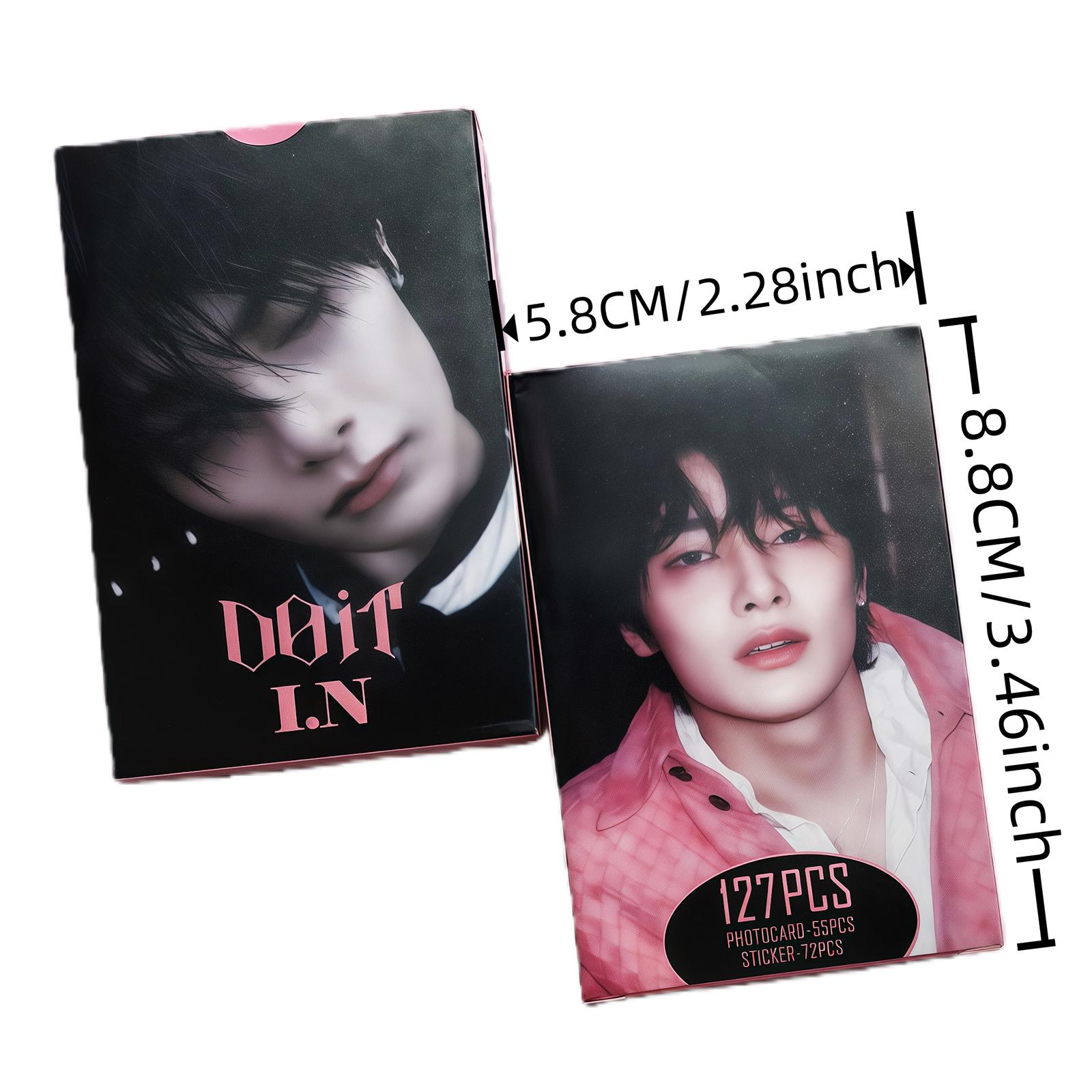 

2026 New KPOP Idol New Card DO IT Pink Photo Card Fan Decoration Collection 55 Boxed Lomo Cards I.N 72 PCS Sticker for fans 8cm