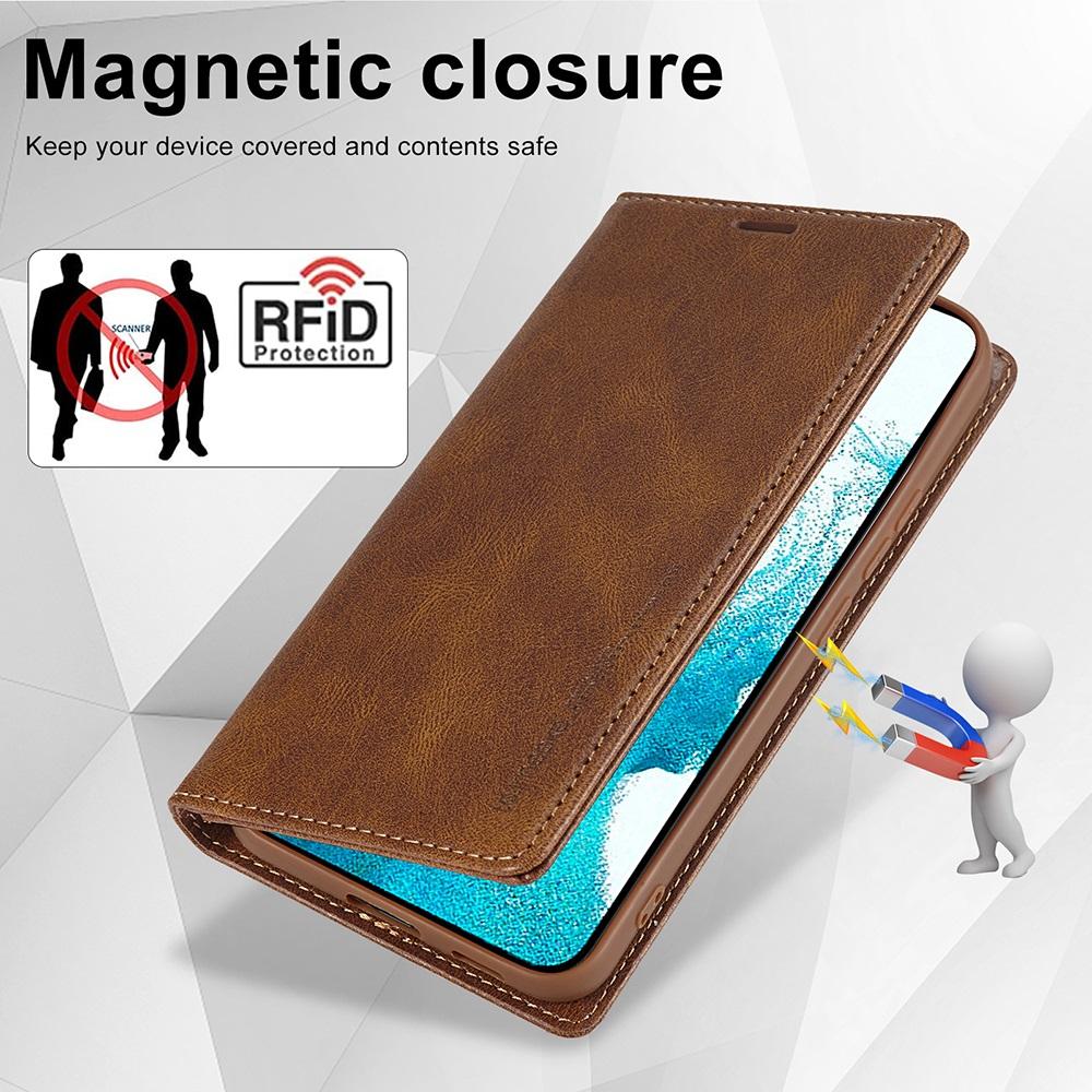 Langlebigere Lederhülle für Samsung Galaxy S23 S22 S21 S20 Ultra FE S10 S9 Plus Flip Cover A13 A53 A52S RFID-Schutz