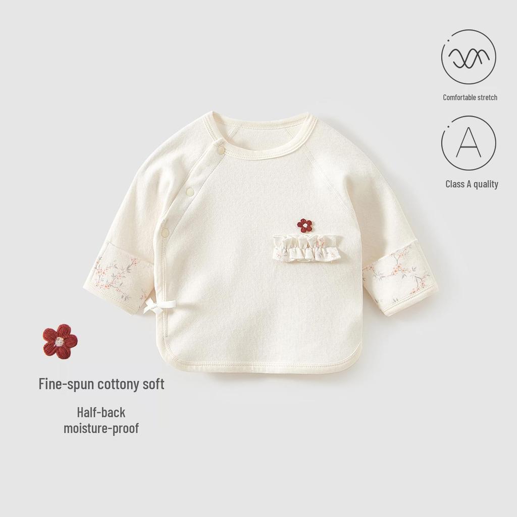 Soft Velvet Newborn Baby Half-Back Clothing - A-Class Boneless Base Layer for Spring and Autumn