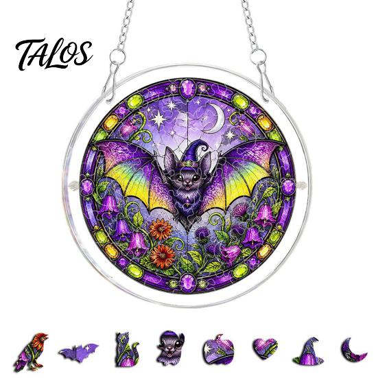 Talos Halloween Acrylic Puzzle Suncatcher, 7.87 Inch Sun Catcher Window Hanging Ornament, Ideal for Gifting and Home Decor