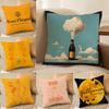Madame Clicquot Wine V-Veuve C-Clicquot Pillow Case Double-Sided Plush Sofa Cushion Covers Organic Breathable Invisible Zipper