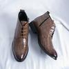Luxury Brand Banquet Dress Shoes Pointed Autumn and Winter Ankle Boots for Men's Fashionable Chelsea Boots for Men's Versatile