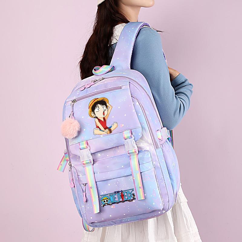 Anime One Piece Batoh Roztomilý Dámský Vodotěsný Batůžek pro Studenty, Teenagery, Děti, Narozeninové Dárky, Aktovka, Dámská Cestovní Volnočasová Taška, Ruksak, Mochila
