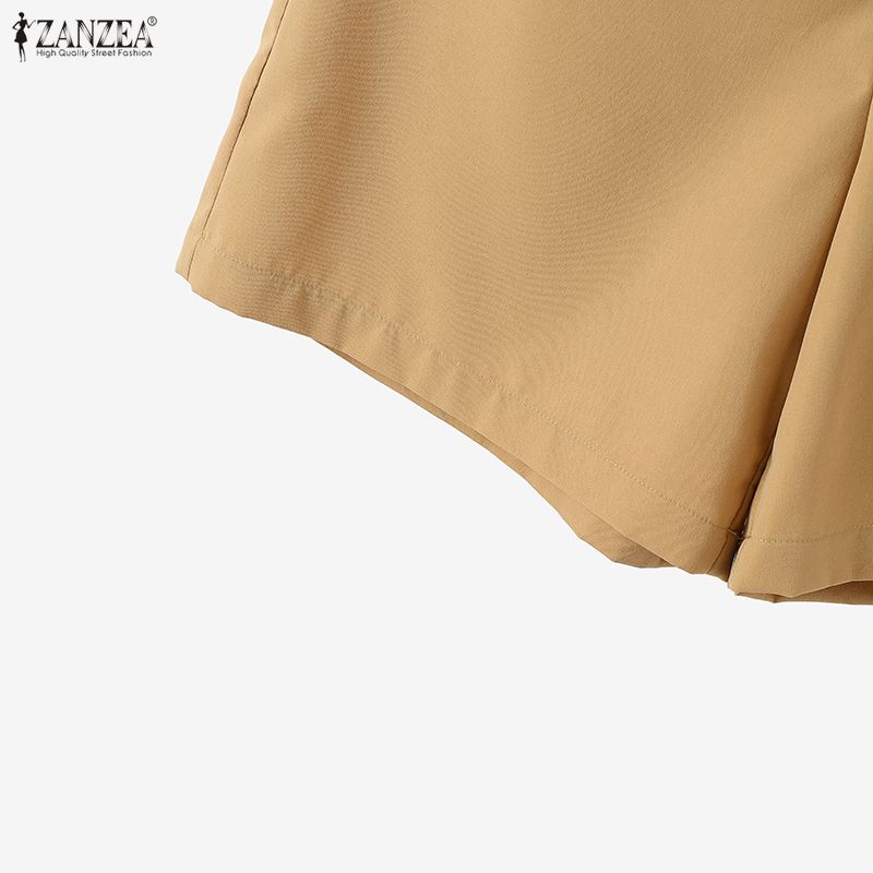 ZANZEA Women Casual Solid Color Loose Summer Short Pants