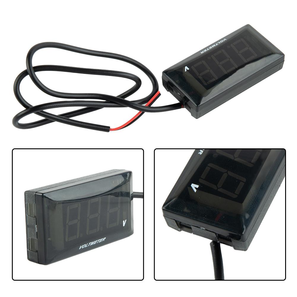 DC 12V Digital Car Voltmeter Automotive Voltage Meter Red Motorcycle Vehicle LED Display Voltage Tester