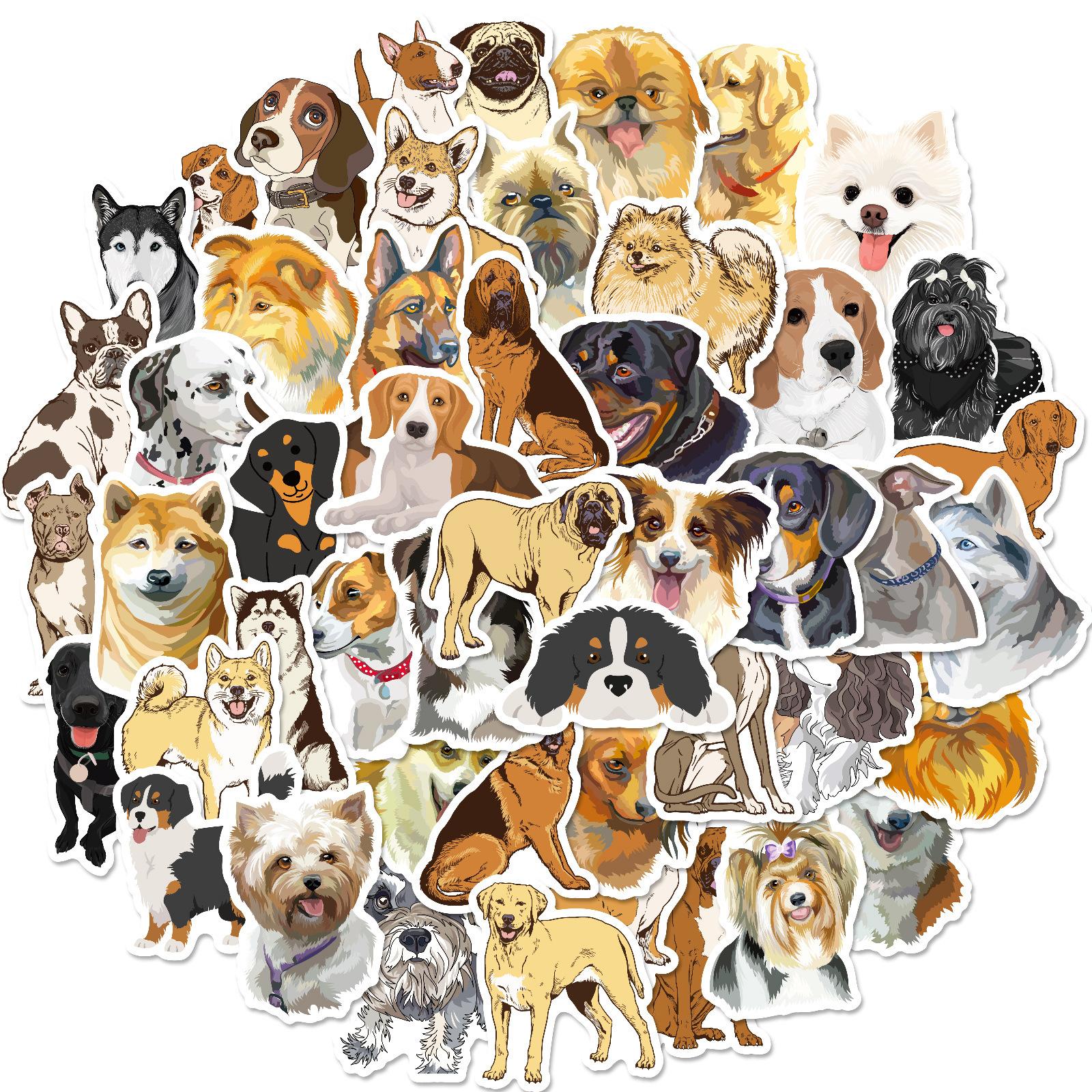 

50 Собаки Такса Собаки Личность Креативные Наклейки Акварель Реалистичные Собаки Милые Животные Декоративные Наклейки