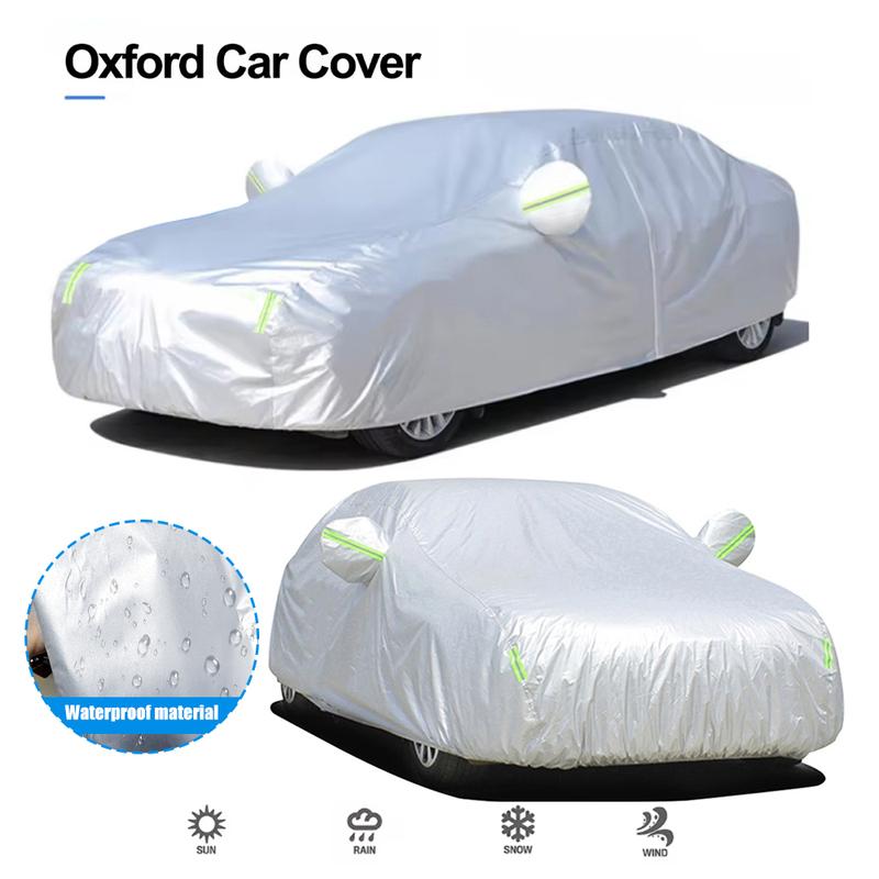 Car Cover Outdoor Protection Full Exterior Snow Cover Sunshade Dustproof Oxford Protection Cover Universal for Hatchback Sedan