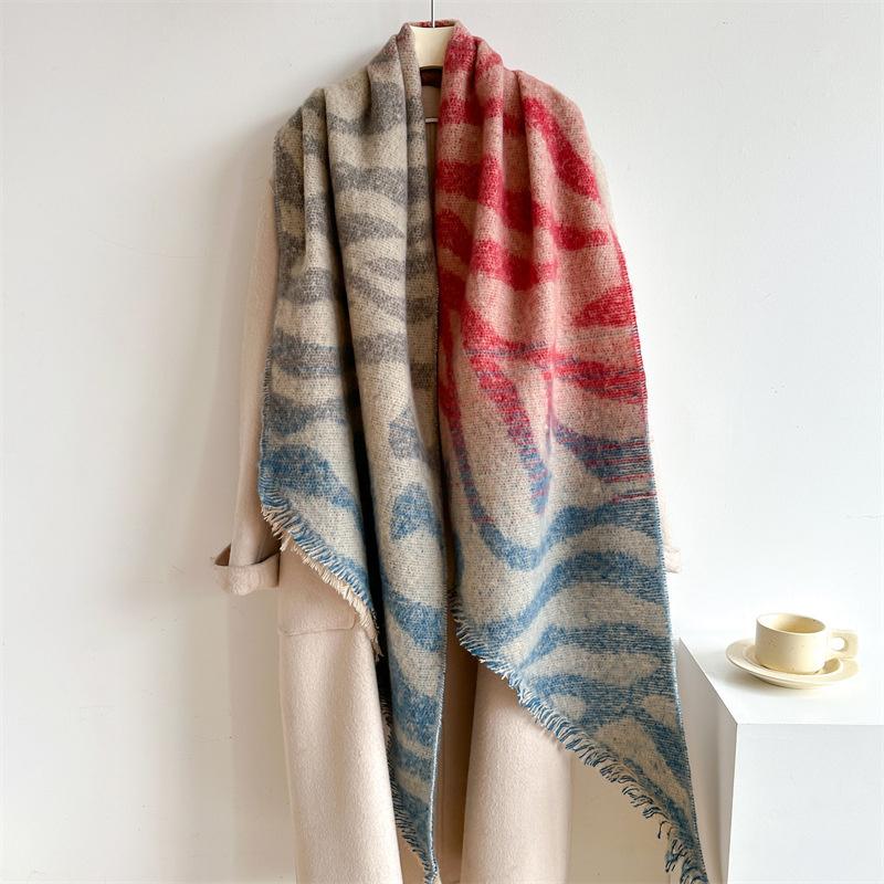 New Thickened and Elongated Winter Scarf Cashmere Feeling Shawl and Wraps Pashmina Neckerchief Bufanda Female Poncho 48Colors