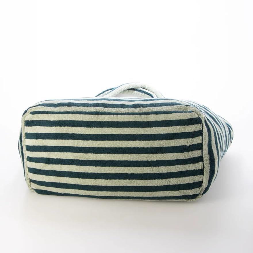 BONGUSTA NARAM WOCHENENDTASCHE, eine große, Damen-Tragetasche aus leichtem Baumwoll-Frottee mit Streifen (BON27), perfekt für den Sommer, den Strand, den