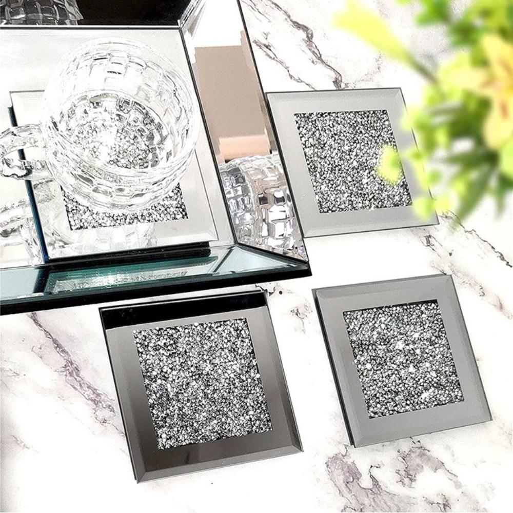 

Shiny Crushed Diamond Cup Coaster Heat Insulating Coffee Mug Pad Tableware Decoration